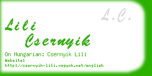 lili csernyik business card